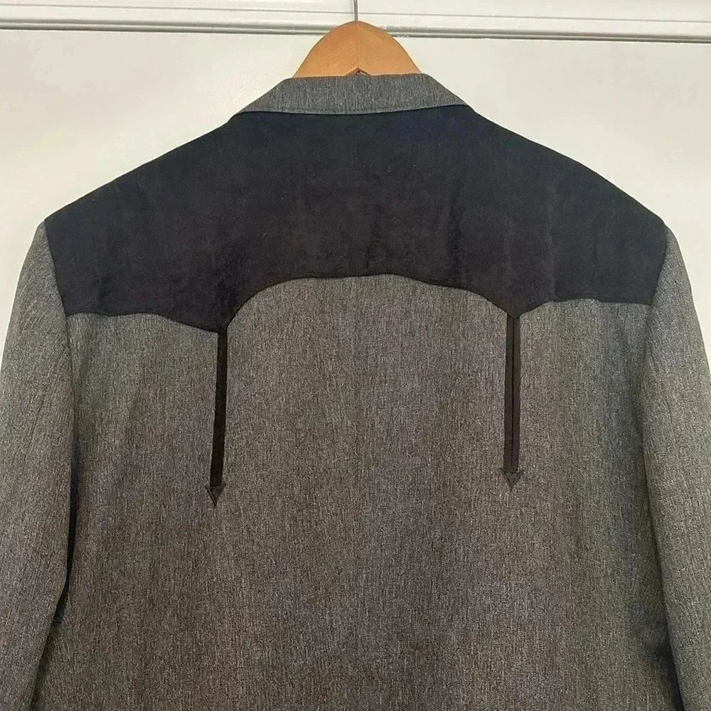 CIRCLE S Men’s Boise Western Cowboy Suit Coat Blazer Heather Charcoal Sz 54R